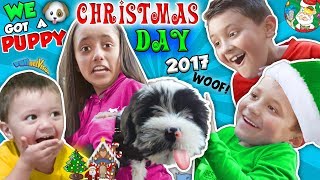 CHRISTMAS DAY TEARS of JOY 🎁 NEW PUPPY FUNnel Fam Holiday Vlog [upl. by Nehr]