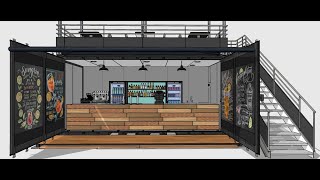 Shipping container  Container aménagé  Bar  Cafe design [upl. by Hill]