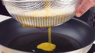 Pass 3 Eggs Through The Sieve – Use A Chopstick To Help [upl. by Okoyik872]