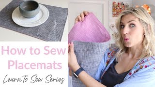 How to Sew Placemats  Learn to Sew Series [upl. by Ahsienot]