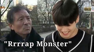 Jungkook imitating the old man compilation saying Rrrrrap Monster [upl. by Jaquenette]