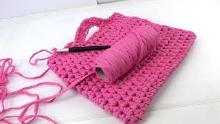 Handtasche häkeln  Häkelanleitung Tasche deutsch  crochet bag tutorial  pink [upl. by Atinev672]