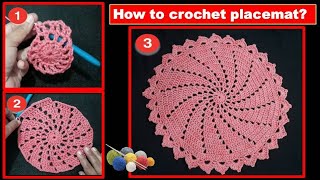 How To Crochet Round PlacematFor BeginnersDesign 3 [upl. by Llenahs767]