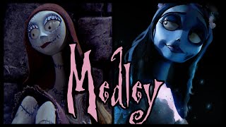 ♪ Sallys Song and Corpse Bride Medley ORIGINAL LYRICS by Trickywi [upl. by Annawad522]