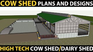 Cow Shed Plans And Designs  Dairy Farm Business  Cattle Shed Design  High Tech Cowshed [upl. by Eiramalegna]