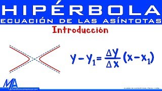 Ecuación de las asíntotas de la Hipérbola  Introducción [upl. by Arlee]