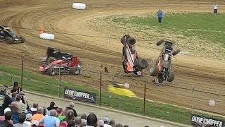 SPRINT CARS at Lincoln Park Speedway  Massive Crashes and Close Dirt Track Racing [upl. by Aubrey558]