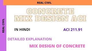 Mix Design of concrete ACI 211 Method design of concrete by aci  design of M30 grade concrete [upl. by Prunella]