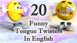 20 Tongue Twisters in English  Tongue Twister for children  Funny Tongue Twister Game Challenge [upl. by Tnerual]