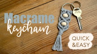 How to MACRAME KEYCHAIN  Tutorial  DIY  quick amp easy [upl. by Oswin]