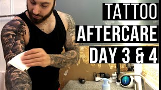 How To Treat A New Tattoo Healing ProcessAftercare DAY 3 amp 4 [upl. by Neils625]