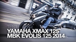 TEST  YAMAHA XMAX 125 2014  MBK EVOLIS 125 [upl. by Conlee]