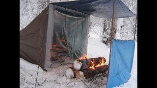 92 Degrees In A Campfire Heated Tent [upl. by Nehtiek713]