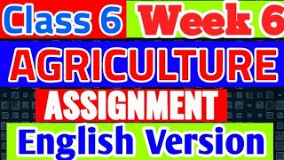 Agriculture Assignment Class six English Version Week 6  6th week Agriculture Assignment Class 6 [upl. by Libb8]