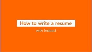 How to Write a Resume with Indeed [upl. by O'Malley]