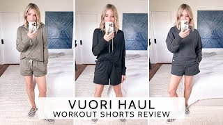 Vuori Workout Shorts Haul amp Review [upl. by Ahseinod]