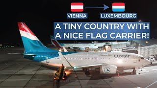 TRIPREPORT  Luxair ECONOMY  Vienna  Luxembourg  Boeing 737700 [upl. by Ideih]