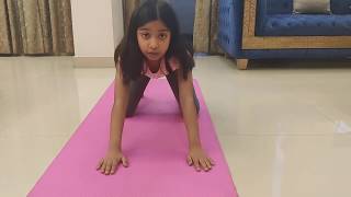 Puppy pose Yoga asana for kids Uttana Shishosana Floor exercisesyoga Yogachallenge 3 min workout [upl. by Refinnaj279]