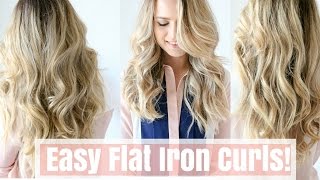 How to Easy Flat Iron Curls No Twisting [upl. by Britton]