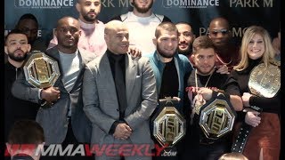 Dominance MMA Management Press Conference 2 Khabib Usman amp Cejudo [upl. by Ramso]