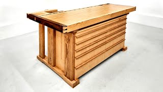 The Perfect Workbench for a Small Shop  Solid Strong Stable  Full Build [upl. by Brittani]