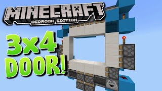 Minecraft Bedrock 4x3 Piston Door TUTORIAL Xbox PE Ps4 Win 10 MCBE [upl. by Nilkoorb171]