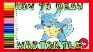 How To Draw Wartortle From Pokemon  Coloring and Drawing For Kids [upl. by Lladnyk547]