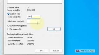 Custom Paging File Size for windows 11 4 GB  8 GB 16 GB RAM [upl. by Kitti]