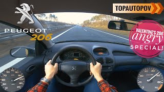 Peugeot 206 11i 44kW 23 4K TEST DRIVE POV  SOUND ACCELERATION amp FLYING [upl. by Phillie202]