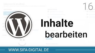 WordPress Grundkurs Seiteninhalte bearbeiten 4K 16  SIFA Digital [upl. by Lamson]