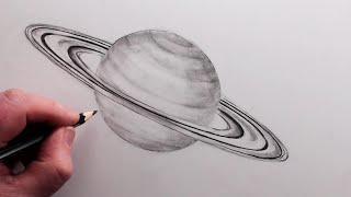 How to Draw Saturn Tonal Pencil Drawing [upl. by Bohon]