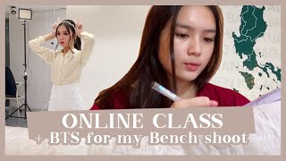 ONLINE CLASS HOMEWORK  BENCH PHOTOSHOOT BTS  Francine Diaz [upl. by Arocat]