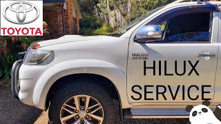 Toyota Hilux D4D service oil and filter Diesel fuel filter how to KUN26R [upl. by Elam]