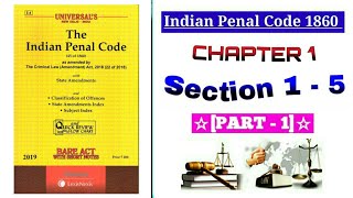 INDIAN PENAL CODE 1860 CHAPTER 1  SECTION 1 to 5 of IPC IN HINDI amp ENGLISH FOR LLB LLM PCSJ [upl. by Adonis]