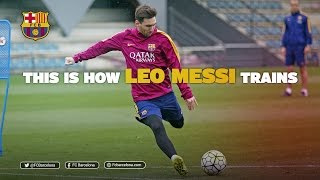 FC Barcelona – This is how Leo Messi trains  Así entrena Messi [upl. by Yadsendew]