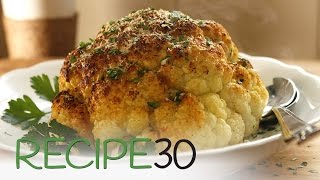 CHEESY ROASTED CAULIFLOWER  By RECIPE30com [upl. by Dhaf]