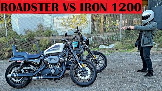 Harley Roadster vs Iron 1200 Sportster [upl. by Tayyebeb282]