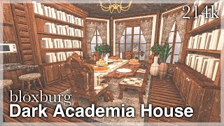 Bloxburg  Dark Academia House Speedbuild interior  full tour [upl. by Nesnaj679]