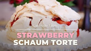 How to Make SCHAUM TORTE  Strawberries  Sweet Whip Cream  Soft Fluffy Meringue amp Gluten Free [upl. by Naugan]