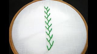 Hand Embroidery For Beginners  Feather Stitch [upl. by Cavit292]