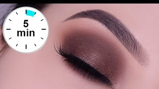 5 MINUTE Easy Brown Smokey Eye Tutorial  Eyelook for Hooded Eyes [upl. by Iona]