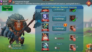 Lords mobile Barbarian limited Challenge stage 4  Barbarian stage 4  Barbaric journey stage 4 [upl. by Gradey]