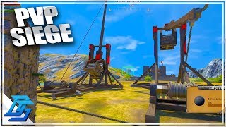 FIRST PVP CASTLE SIEGE  Medieval Engineers Gameplay Part 6 [upl. by Nugesulo]