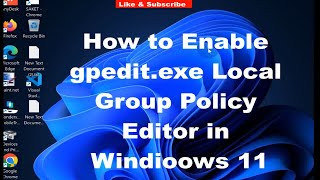 Enable gpedit exe Local Group Policy Editor in Windows 11 [upl. by Merwin]