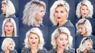 HOW TO 10 Easy Short HairStyles With Flat Iron Tutorial  Milabu [upl. by Judas125]