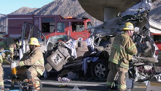 Horrific Fatal MCI Freeway Crash  Riverside [upl. by Ainahs433]