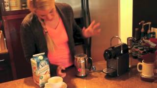 Nespresso Aeroccino Plus Frother Review Frothing Almond Milk [upl. by Nithsa]