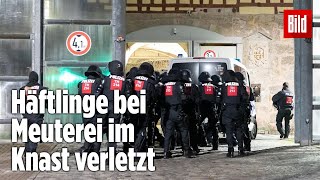 Gefängnismeuterei Polizei stürmt Knast in Thüringen  JVA Untermaßfeld [upl. by Nilyahs]