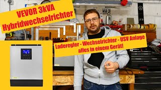 Vevor Hybrid Wechselrichter  3kVA  24V Batteriespannung [upl. by Rockey312]