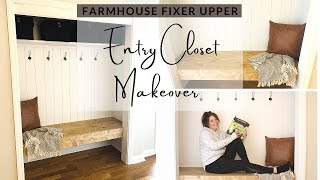 DIY Entry Closet MakeoverFarmhouse Fixer Upper [upl. by Namara657]